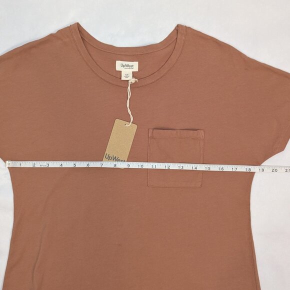 NWT UpWest | Short Sleeve Cotton T-Shirt Dress in Clay Brown Orange | Size XS - Picture 8 of 10